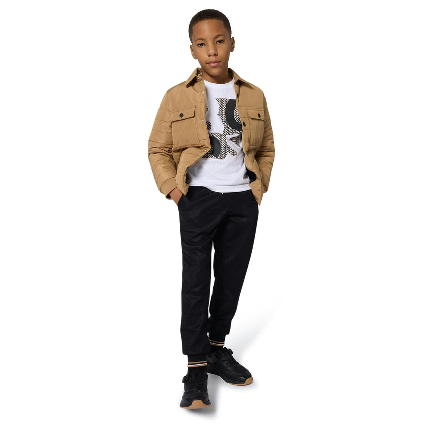 Boys Black Logo trainers