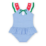 Seersucker Swimsuit with Watermelon