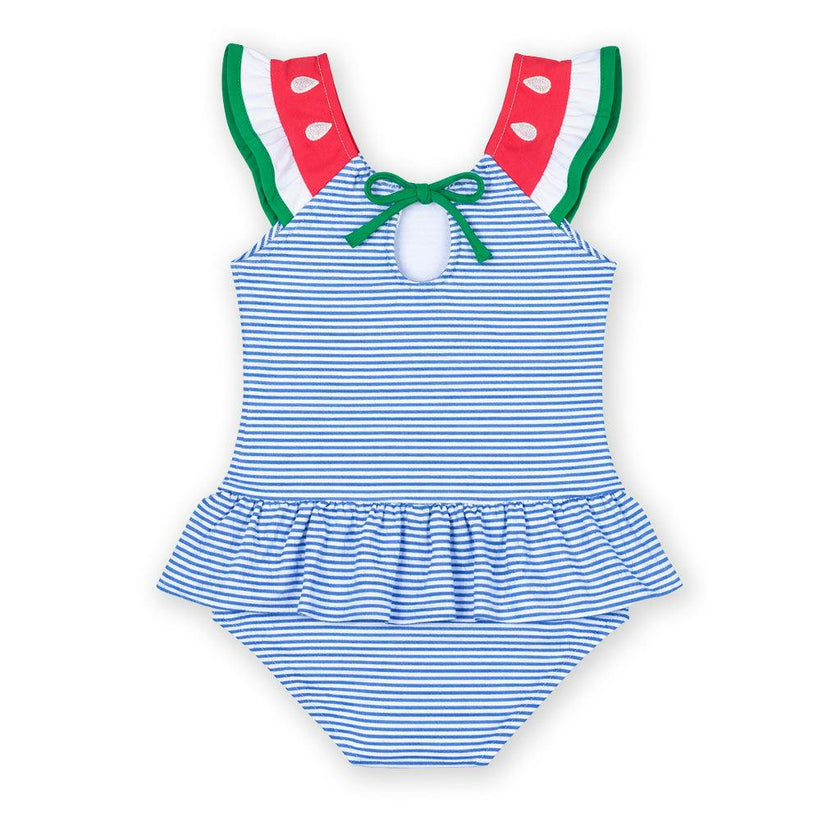 Seersucker Swimsuit with Watermelon