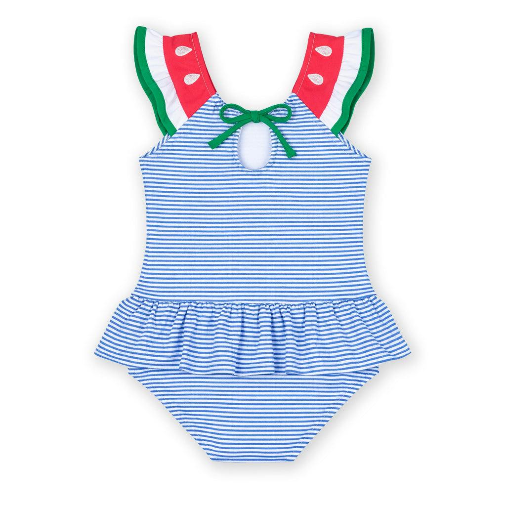 Seersucker Swimsuit with Watermelon