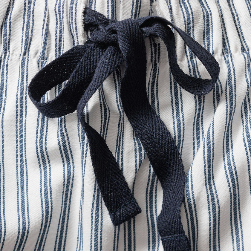 Men's Twill Pajama Set in Navy French Ticking