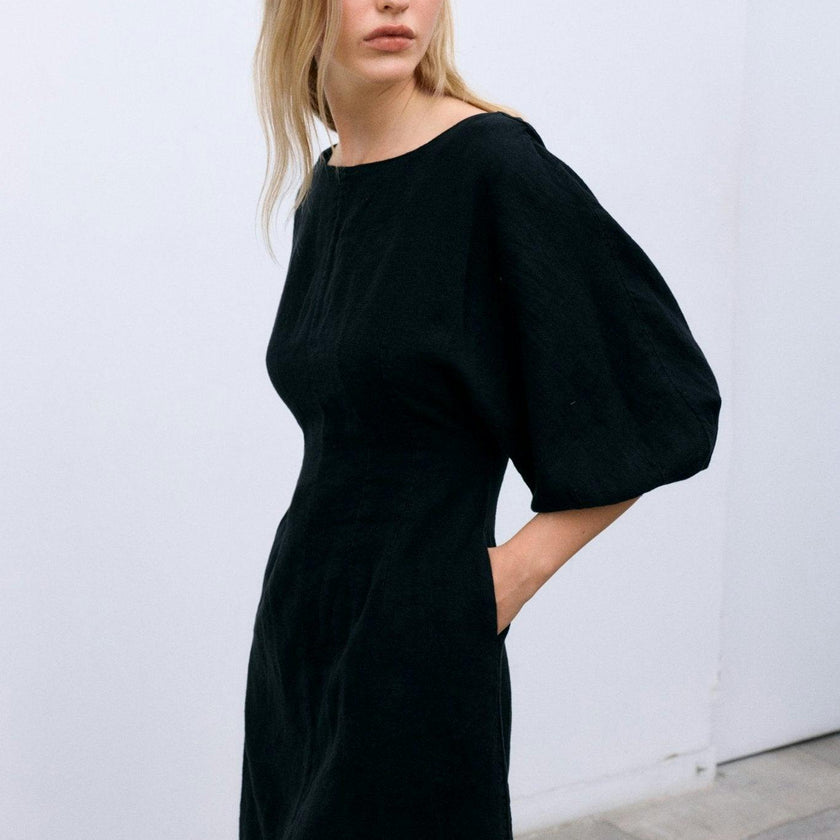 Galium Woman Short Dress Midnight Black