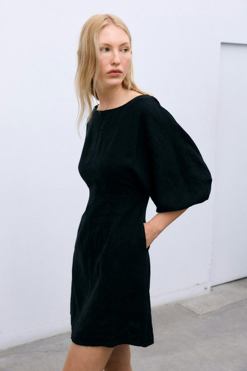 Galium Woman Short Dress Midnight Black