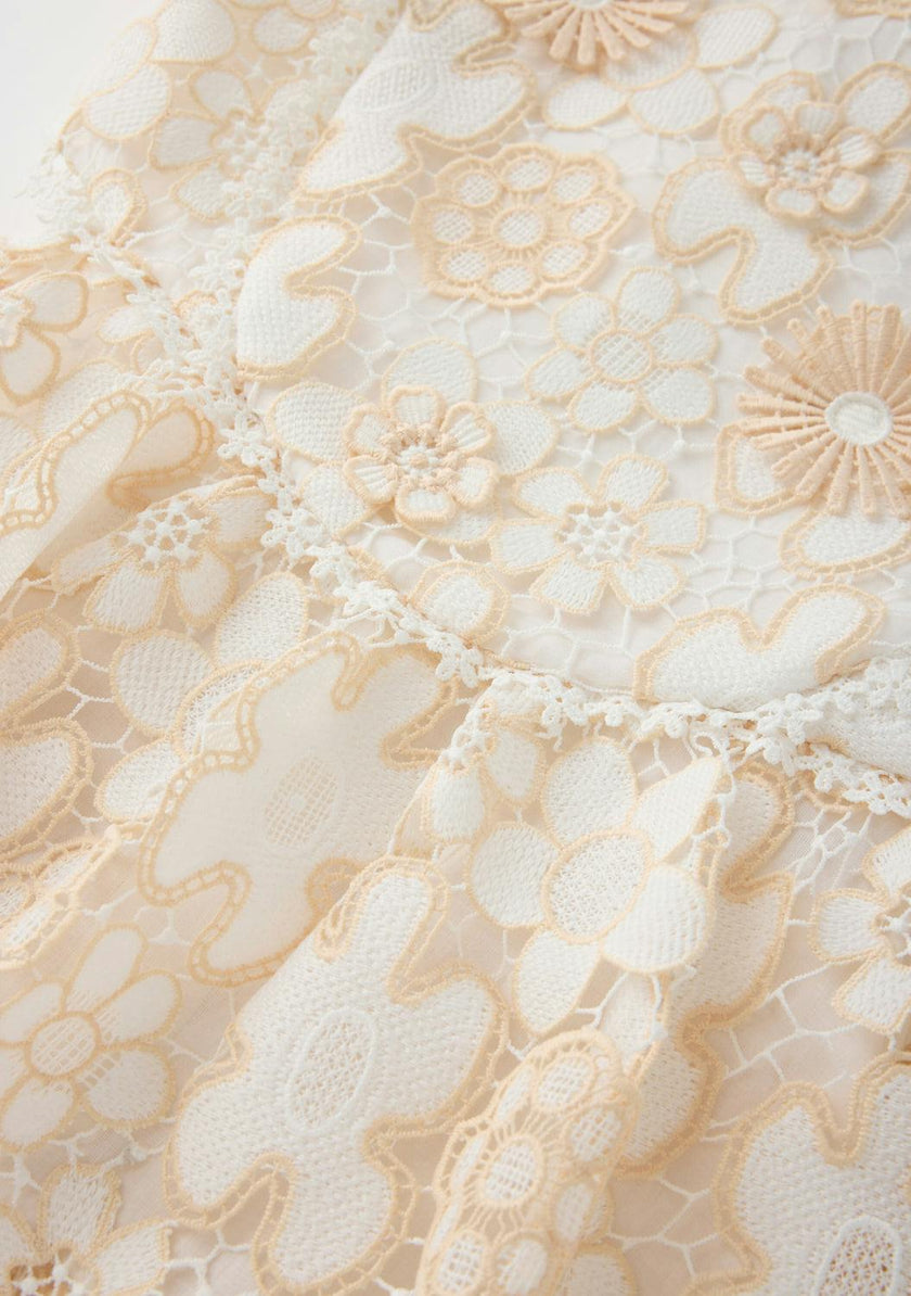 Haley Embroidered Frill Maxi Dress