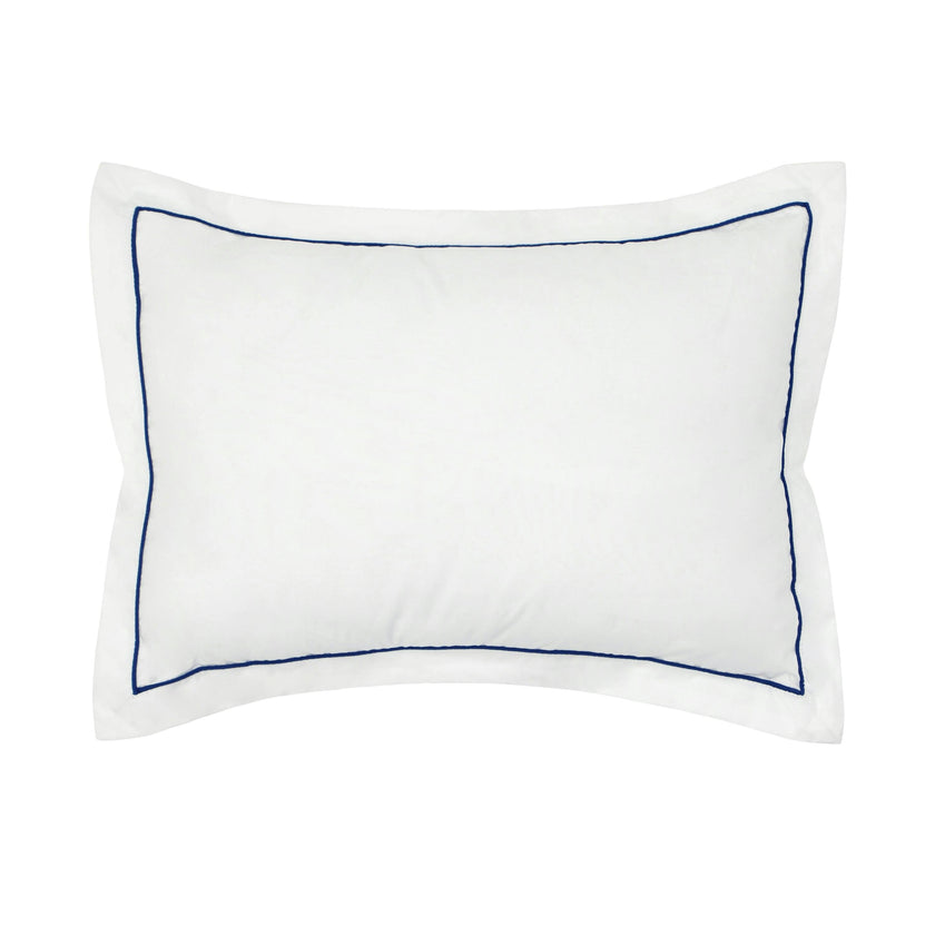 Navy Trim Decorative Pillow