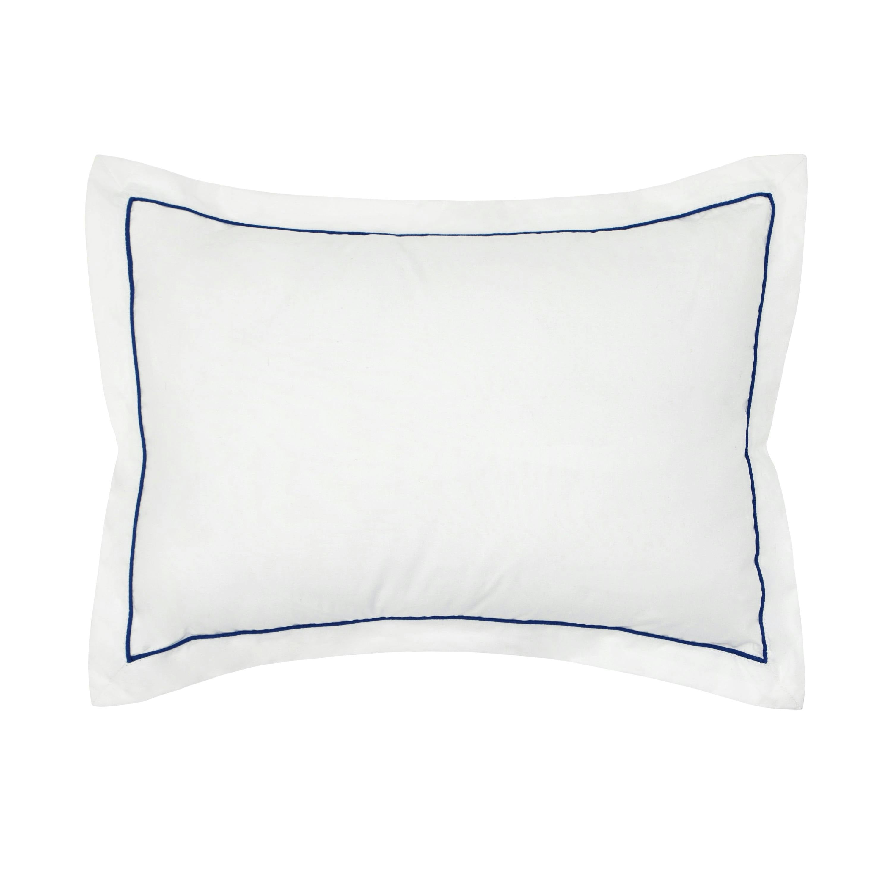 Navy Trim Decorative Pillow