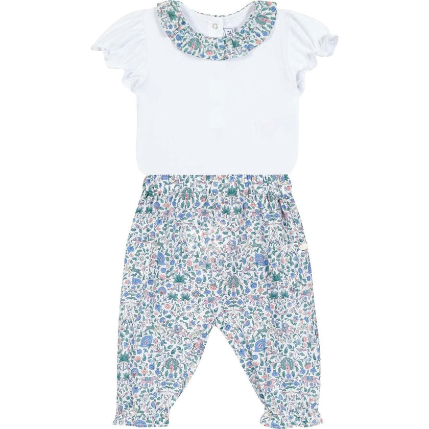 TARTINE ET CHOCOLAT Liberty Pants Baby Set - Blue Fleur