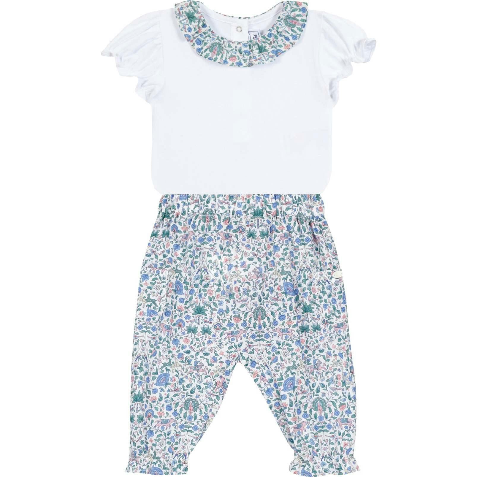 TARTINE ET CHOCOLAT Liberty Pants Baby Set - Blue Fleur
