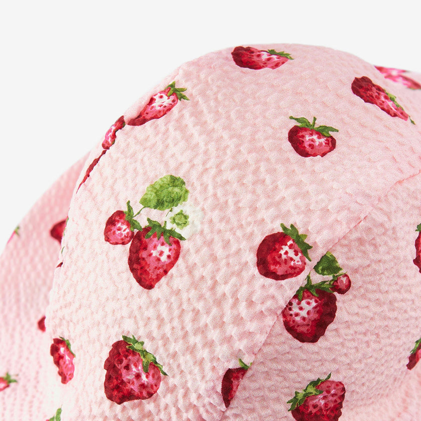 Strawberry Wide Brim Sun Bonnet