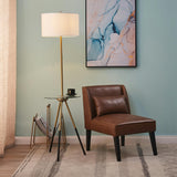 Myra Floor Lamp with Glass Table and Built-In USB