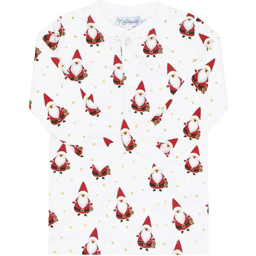 Santa Print Zipper Footie