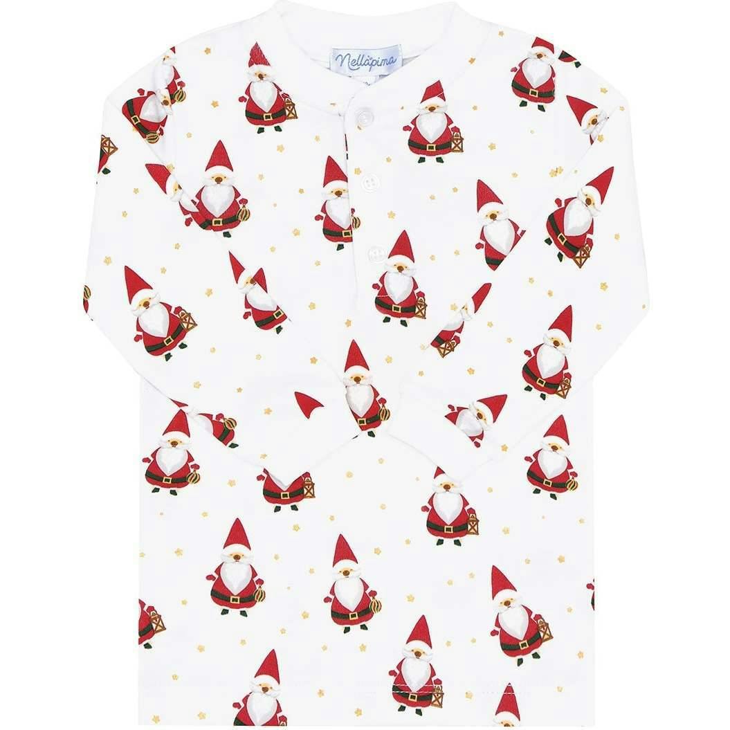 Santa Print Zipper Footie