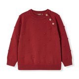 Wine Knit Popcorn Sweater