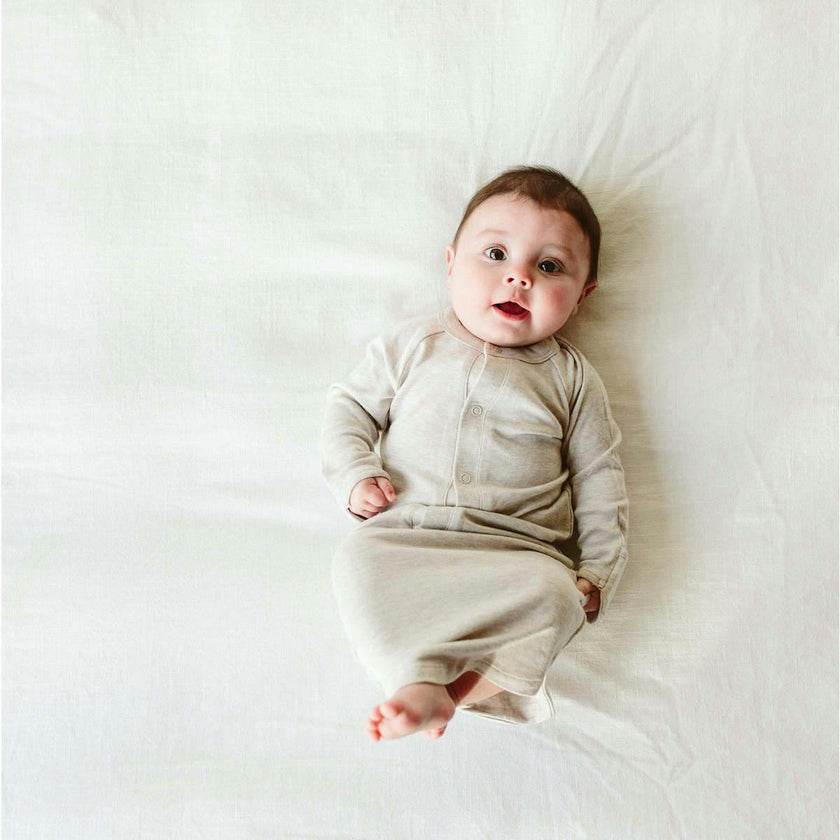 24 HOUR CONVERTIBLE GOWN | STORM GRAY — Bamboo Organic Cotton Blend, Preemie–6M