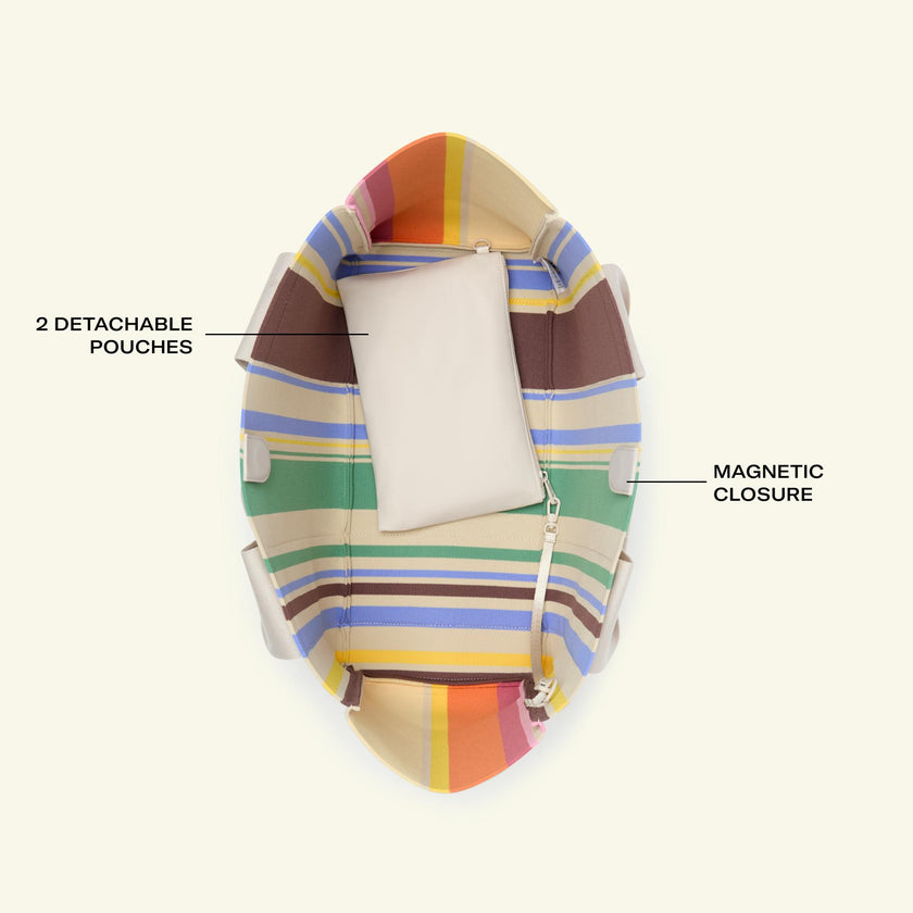 Wellington Cabana Tote, Knit Rainbow Stripe