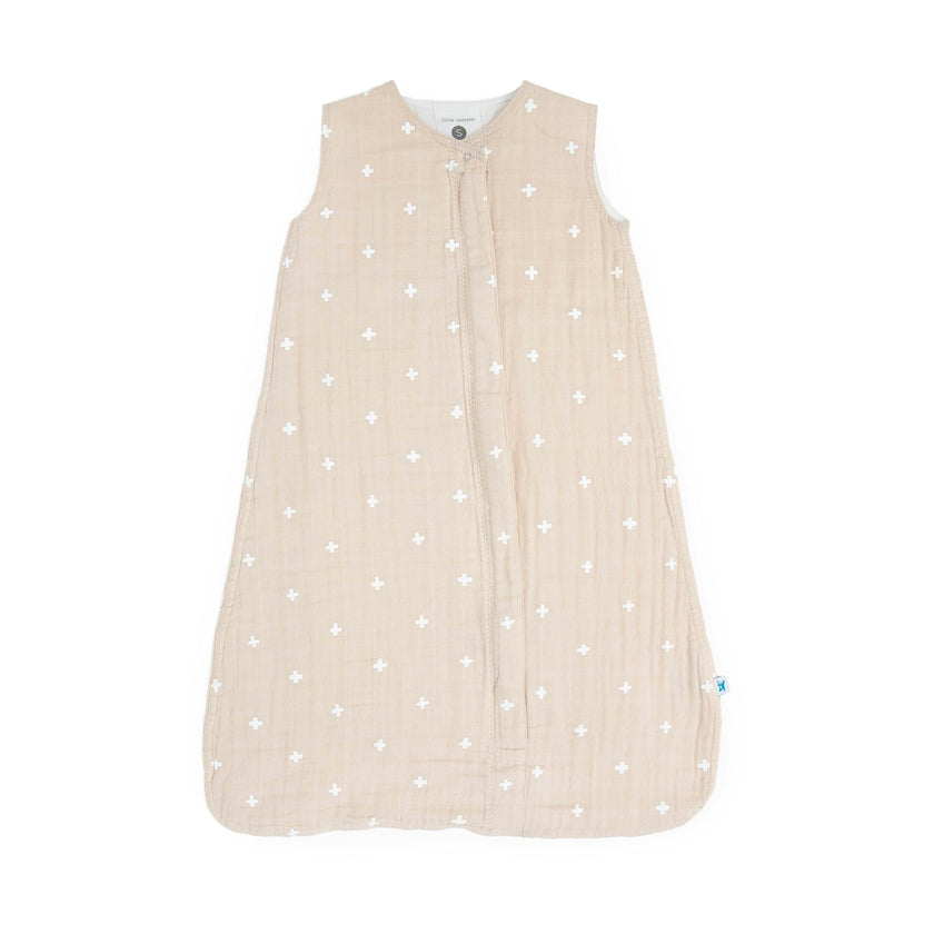 Cotton Muslin Sleep Bag - Taupe Cross