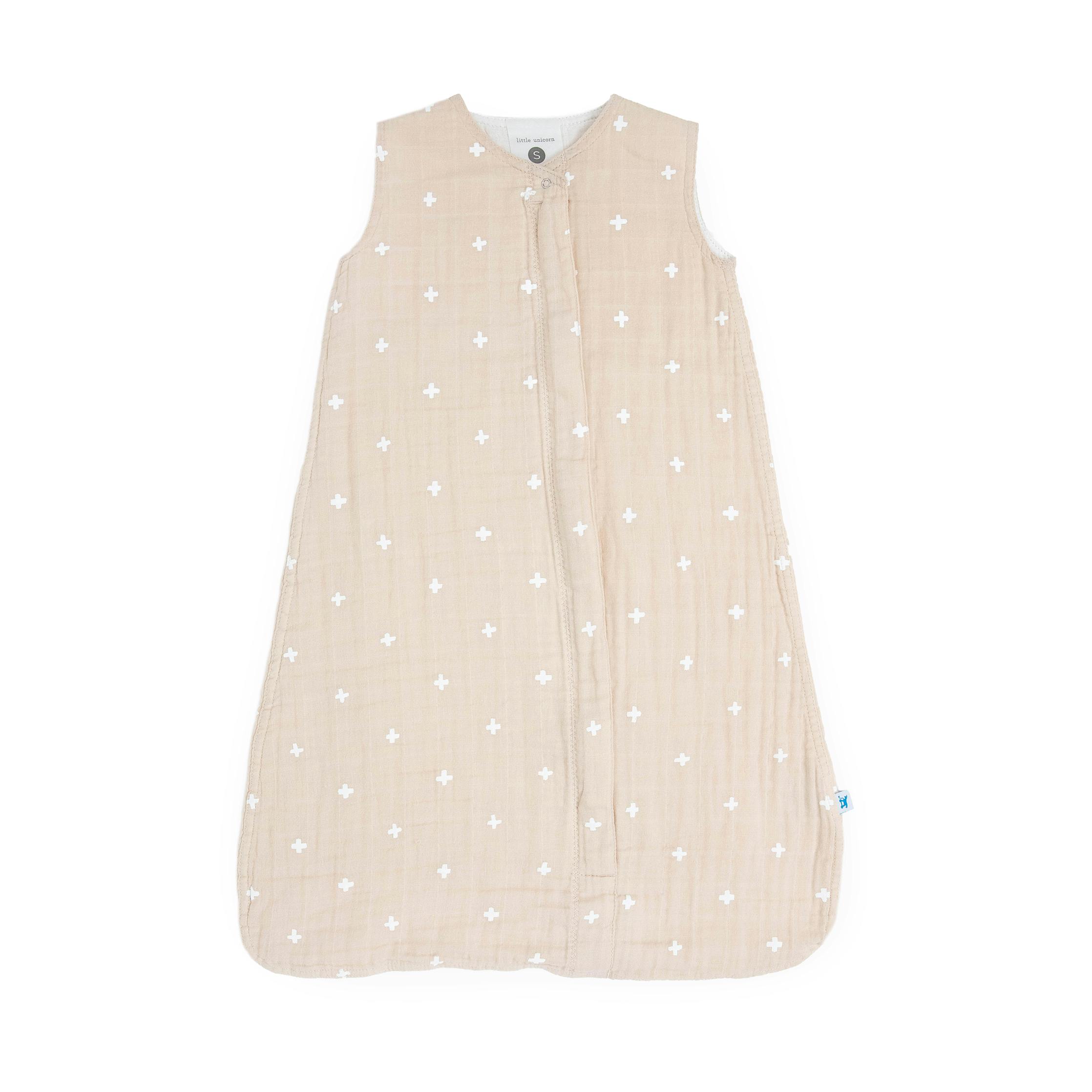 Cotton Muslin Sleep Bag - Taupe Cross