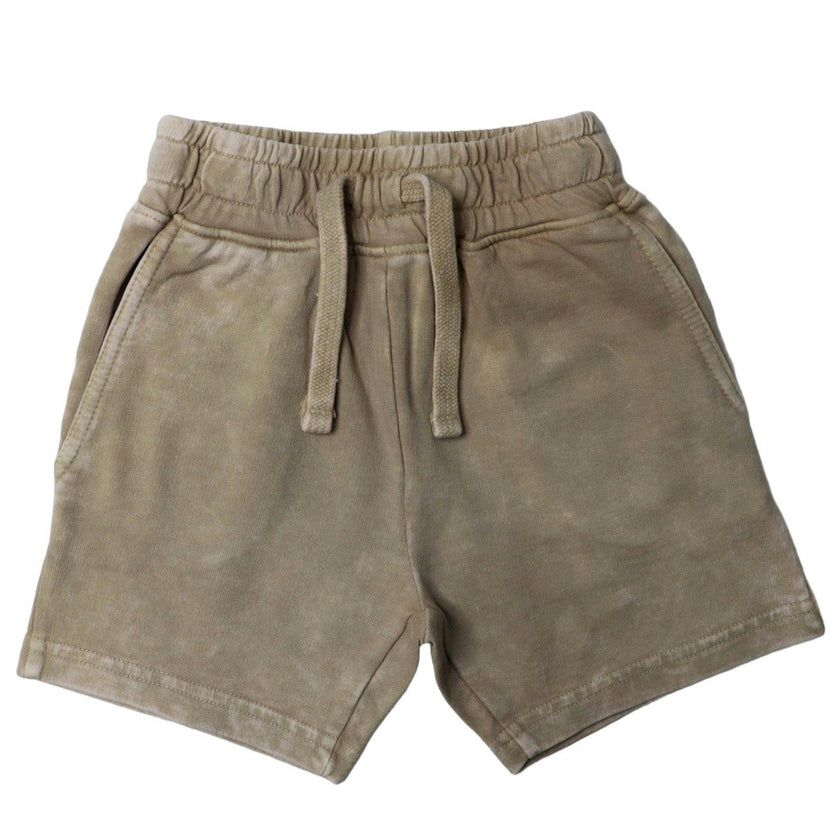 Kids Solid Enzyme Shorts - Stone