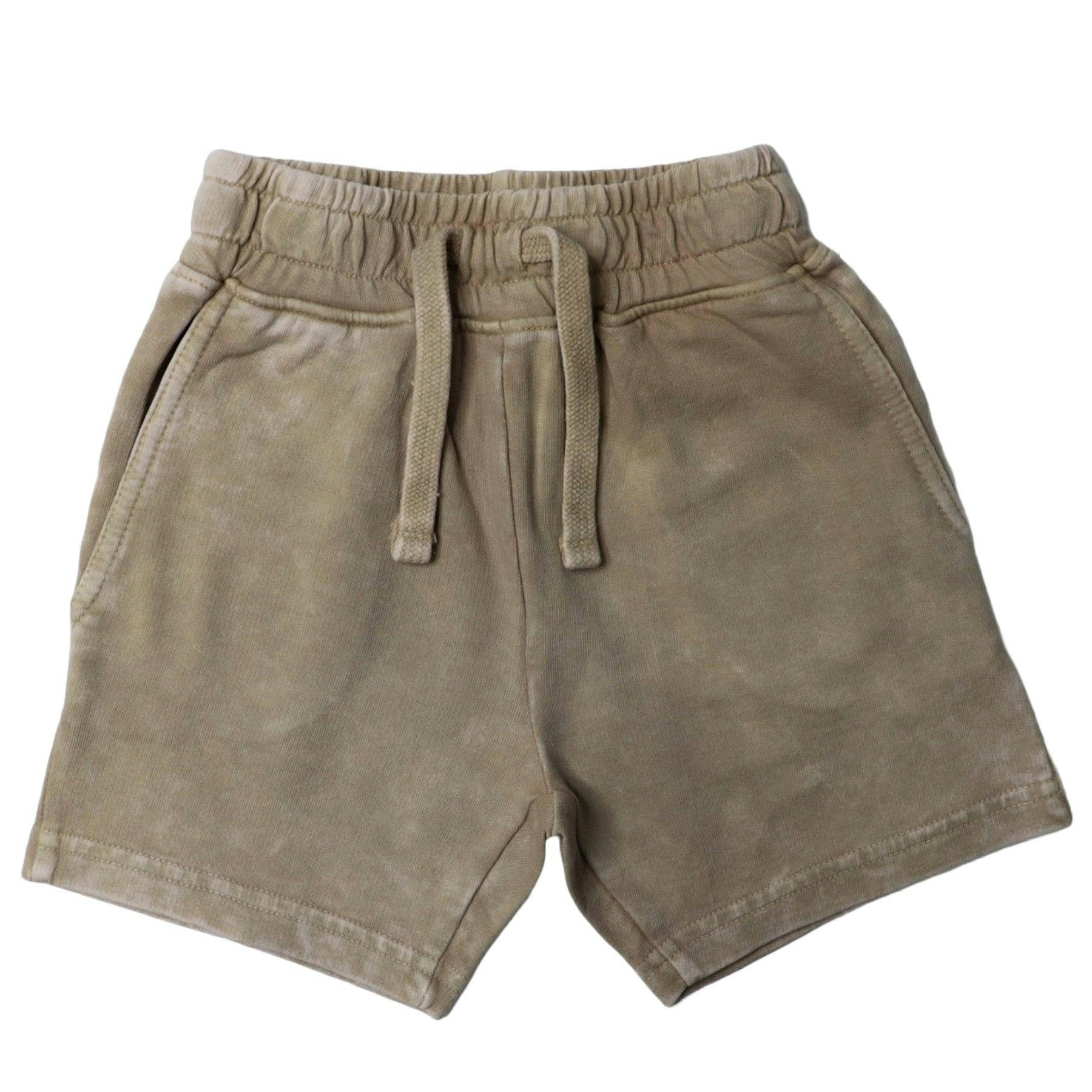 Kids Solid Enzyme Shorts - Stone
