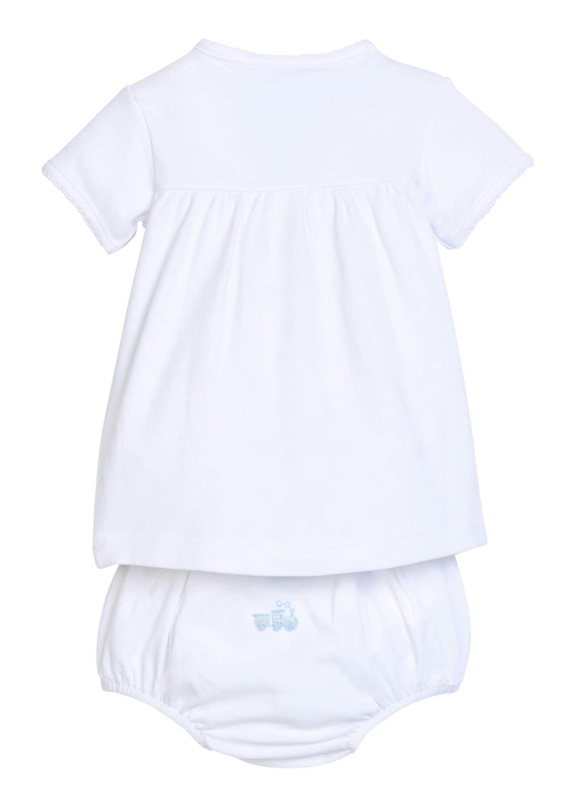 Pinpoint Layette Knit Set - Train