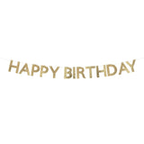 Gold Glitter Fabric Happy Birthday Garland