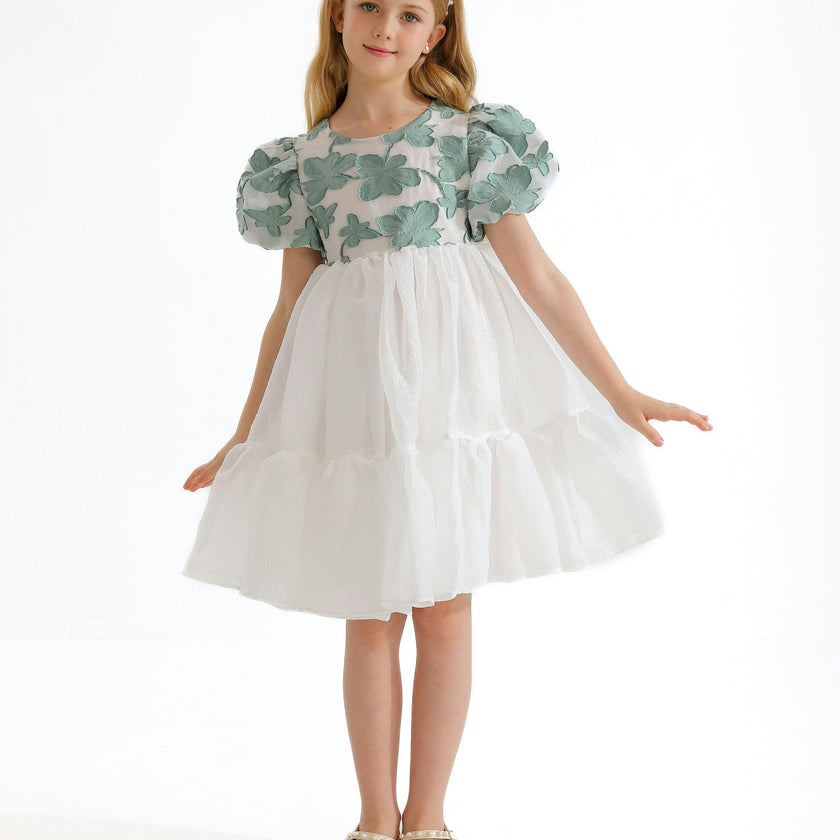 Green Winona Floral Teacup Dress