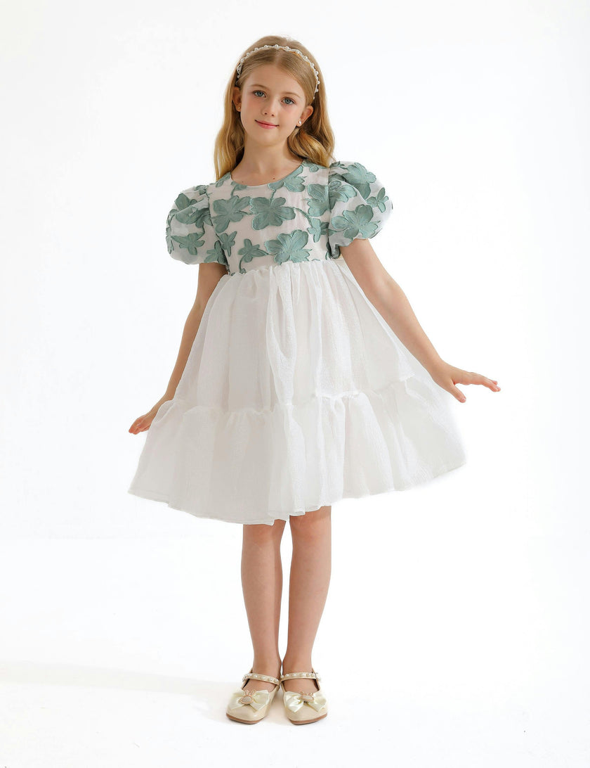 Green Winona Floral Teacup Dress