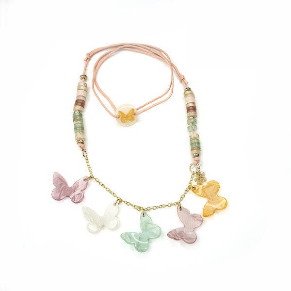 Butterflies Pearlized Pastel Necklace