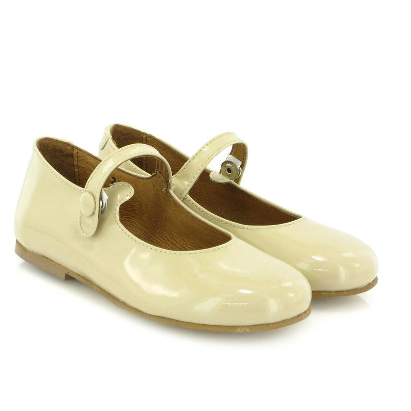 Patent Leather Mary Jane Ballerina, Beige