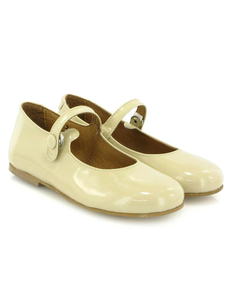 Patent Leather Mary Jane Ballerina, Beige