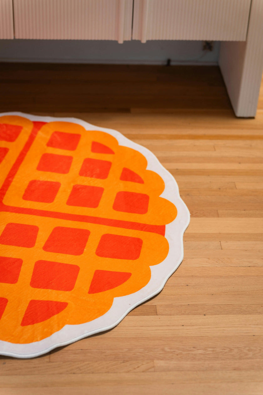 Yellow Irregular Waffle Rug by Becca Franks