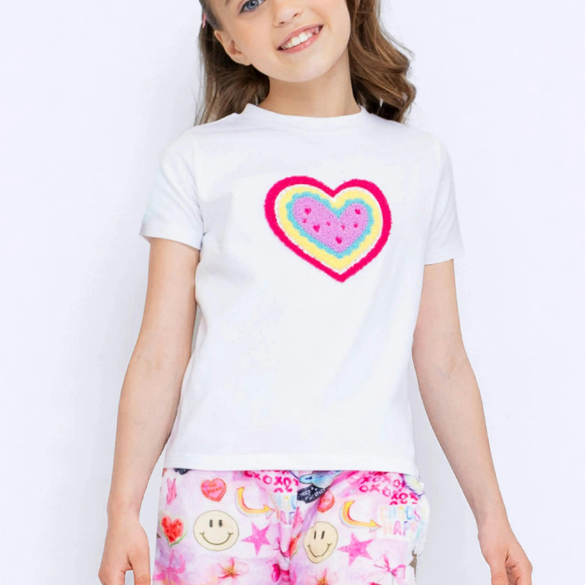 Heart Applique Short Sleeve Tee