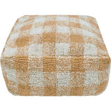 Vichy Plush Tablecloth-Inspired Pouf
