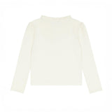 girls cream ruffle pointelle long sleeve shirt