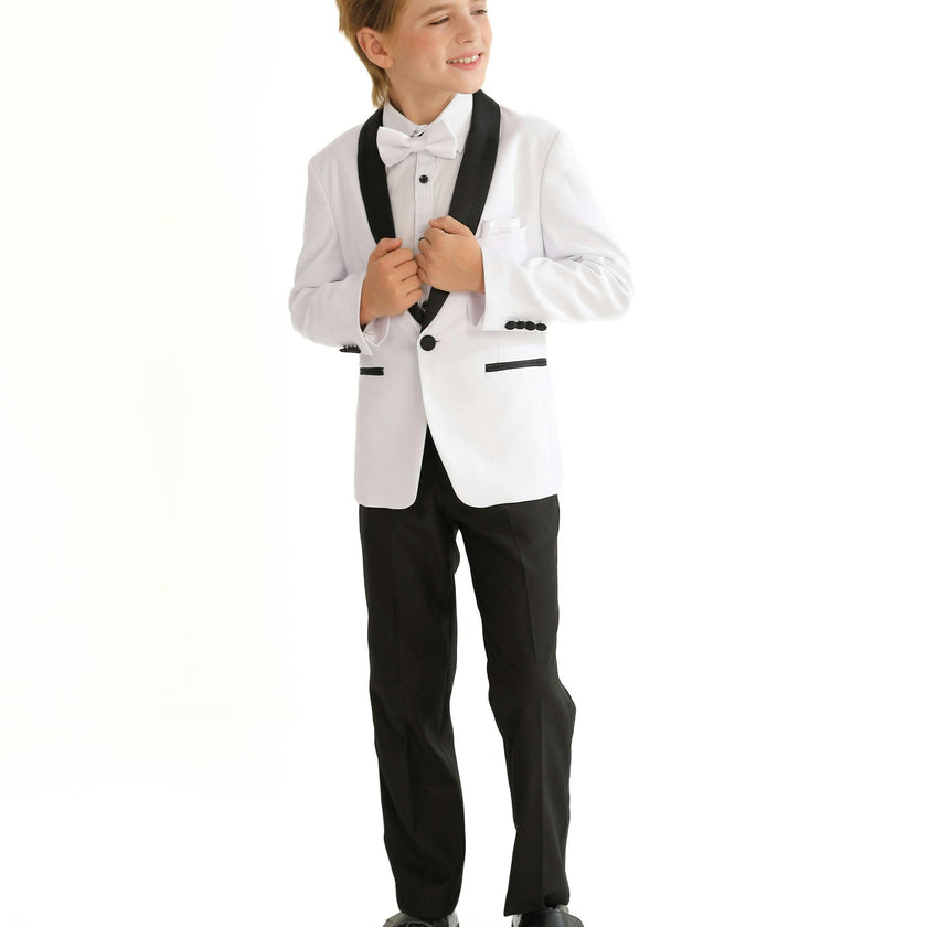 White Moustache Shawl Lapel Tuxedo Set