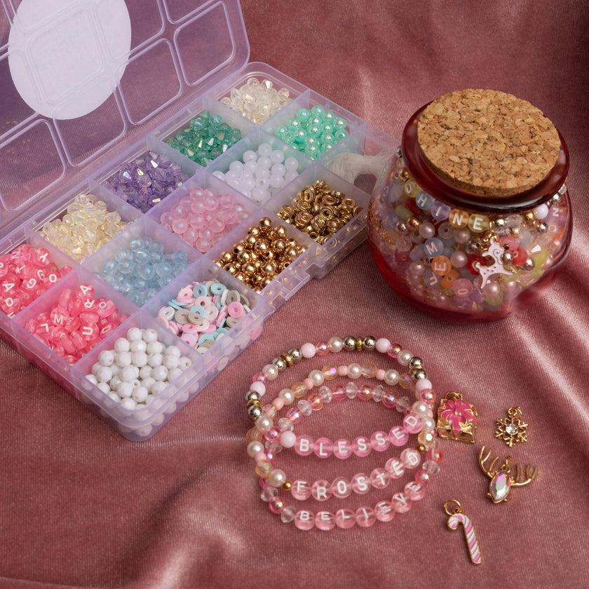 Pastel Holiday DIY Pink Letter Bead Box