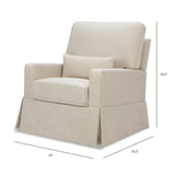 Crawford Pillowback Comfort Swivel Glider in Eco-Performance Fabric | Water Repellent & Stain Resistant in Performance Beach Eco-Weave