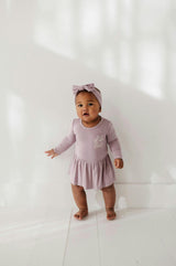 Girl's Bodysuit Dress Set Winter Floral