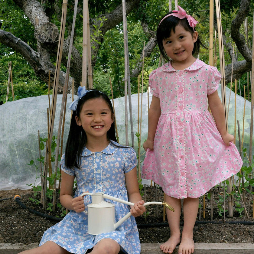 Pink Daisy Button-Front Dress