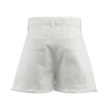 Art Crystal Frayed Hem Denim Shorts