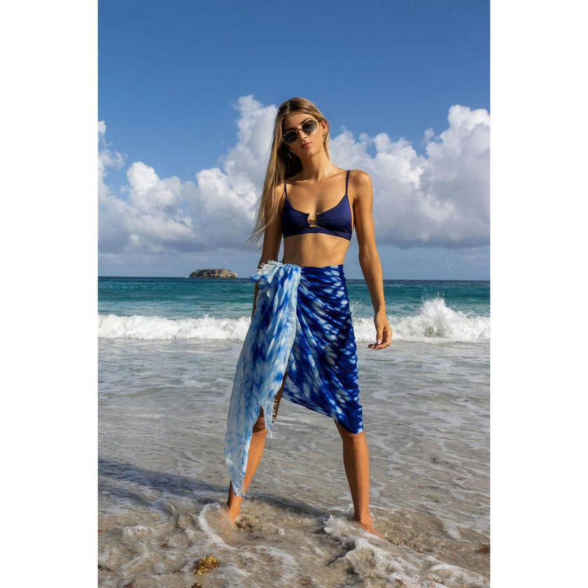 Cashmere Hand-Dip Dye Saline Pareo Scarf