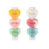 Candy Hearts Pastel Shades Hair Clips