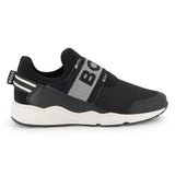 Black Logo Strap Slip-On Sneakers