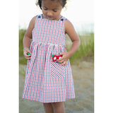 Plaid Seersucker Dress With Flowers