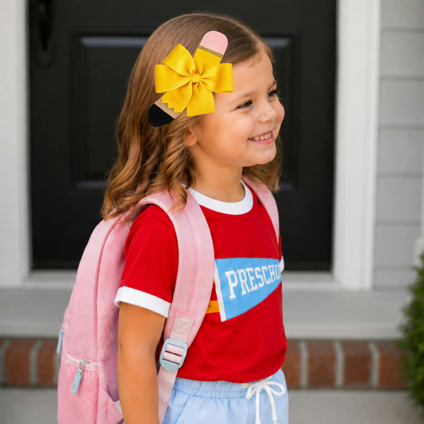 Pencil Back-to-School Hair Bow