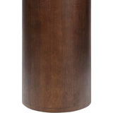 Milos 18" Rustic Minimalist Square Marble/Wood Accent Table