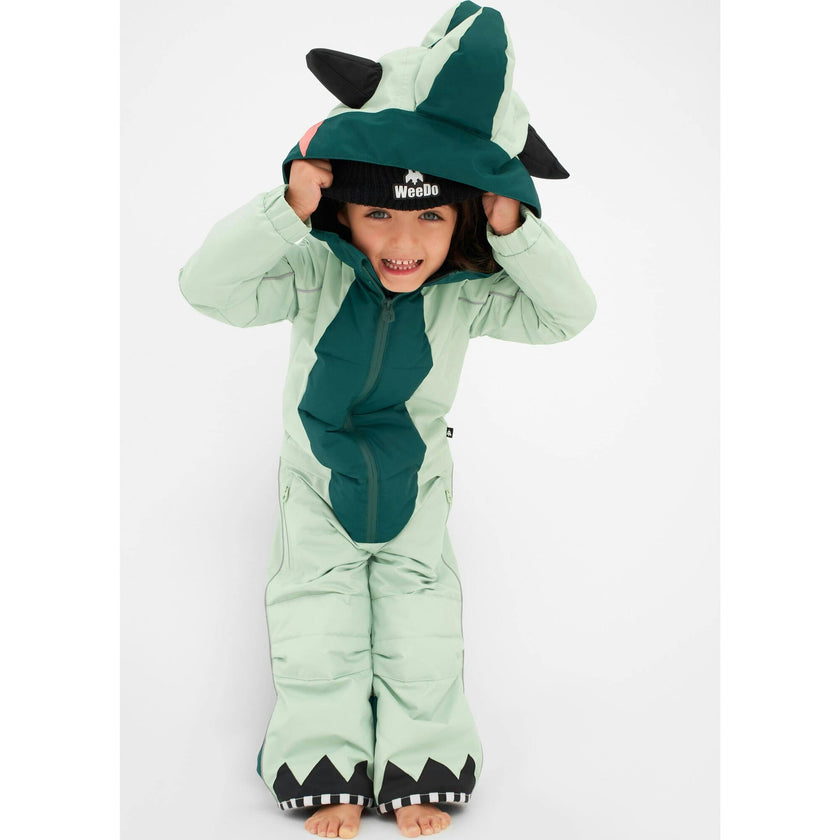 Lilido Monster Adjustable Hood Waterproof Zipper Snowsuit, Green