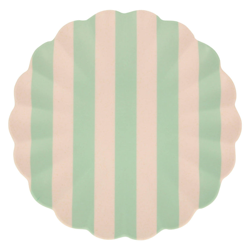 Stripy Reusable Bamboo Large Plates