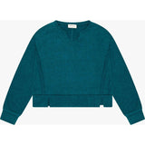Tenly Hacci Jersey Cropped Split Neck Tunic
