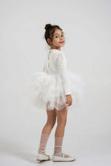 White Velvet Tutu Dress